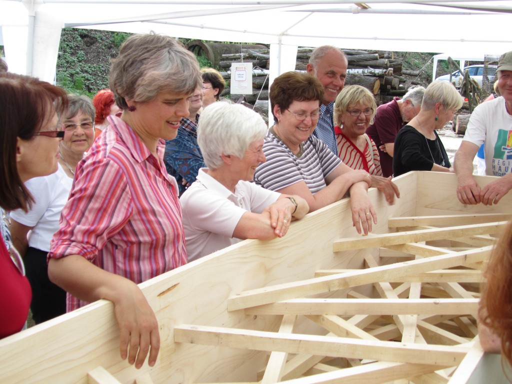 Kunstaanschouwing van houteninstallatie